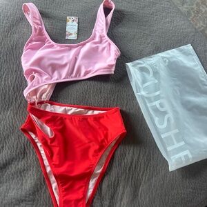 JJD Two-Toned Monokini Swimsuit-XS